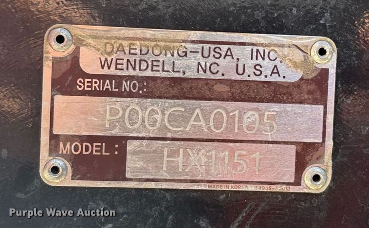 image for item EC3580 2024 Kioti HX1151 MFWD tractor