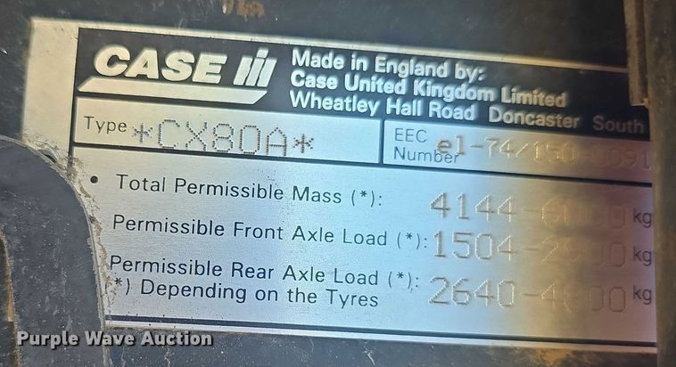 image for item EF3499 Case IH CX80A MFWD tractor