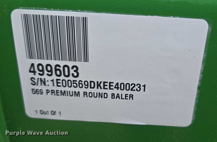 image for item EF3518 2014 John Deere 569 Premium round baler