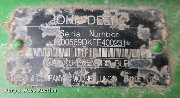 image for item EF3518 2014 John Deere 569 Premium round baler