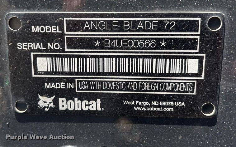 image for item EL2100 Bobcat Angle Blade 72 blade