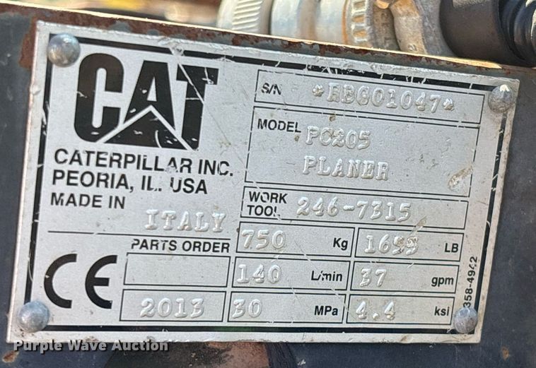 image for item EM2512 2013 Caterpillar PC205 skid steer cold planer