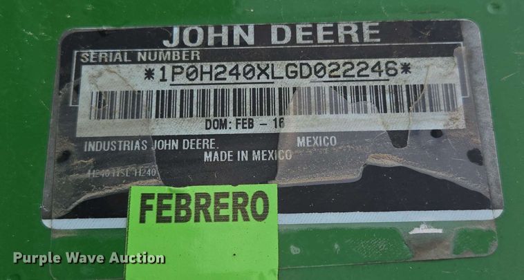 image for item EN3710 2015 John Deere 5075E MFWD tractor