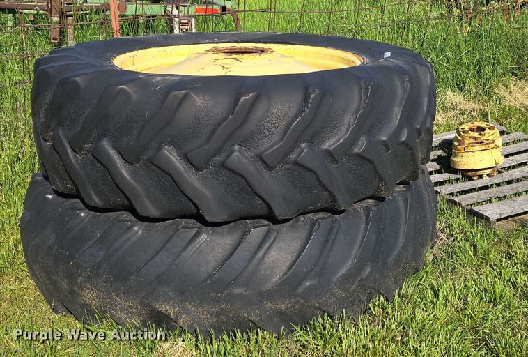 image for item EN8993 (2) Goodyear 18.4-38 tires and wheels