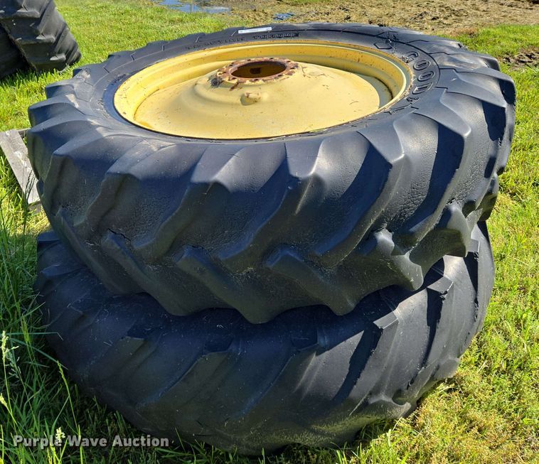 image for item EN8993 (2) Goodyear 18.4-38 tires and wheels