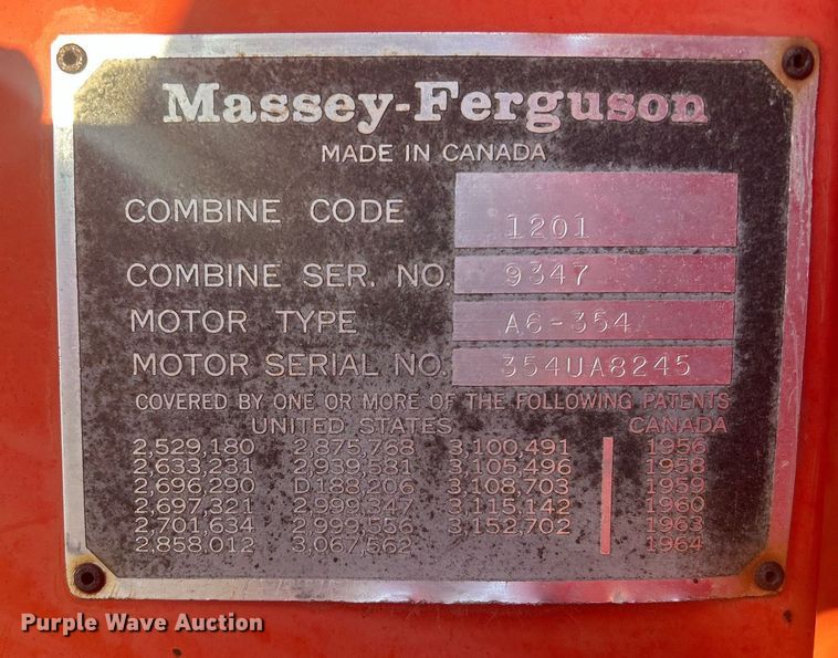 image for item EX9808 Massey Ferguson 510 combine