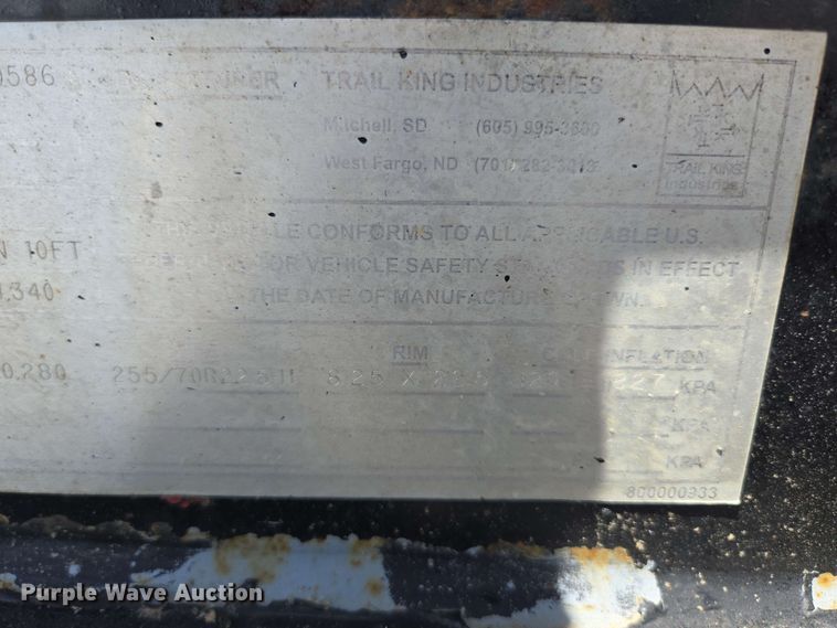 image for item DP6376 2002 Trail King TK110HDG lowboy equipment trailer