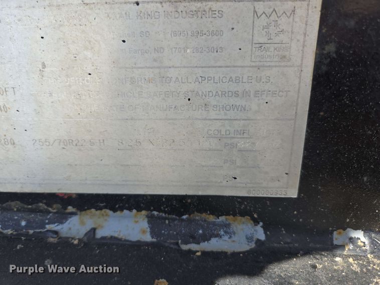 image for item DP6376 2002 Trail King TK110HDG lowboy equipment trailer