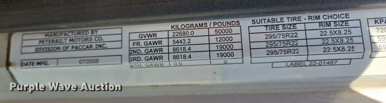 image for item DT6843 2007 Peterbilt 379 semi truck