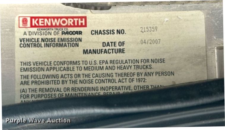 image for item DV1822 2008 Kenworth T800B semi truck