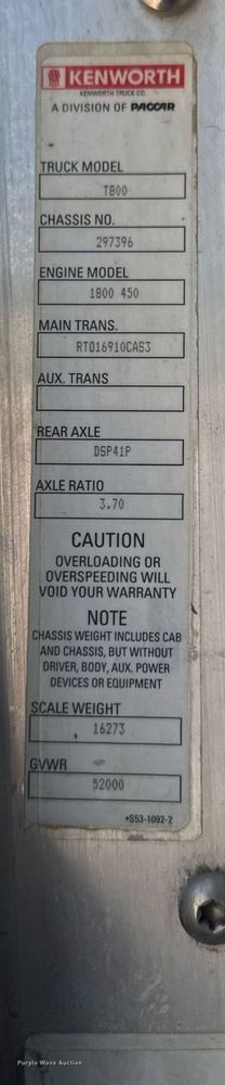 image for item DV2628 2012 Kenworth T800 semi truck
