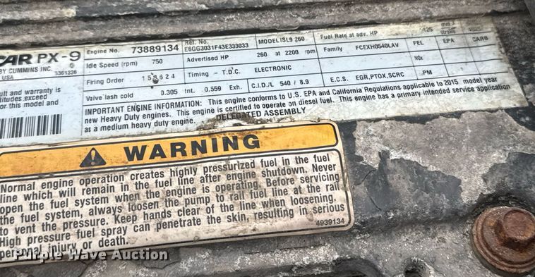 image for item DW1948 2016 Kenworth T370 truck cab and chassis