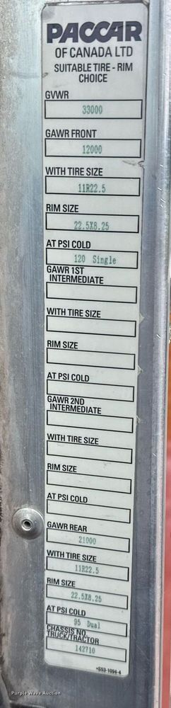 image for item DW1950 2017 Kenworth T370 truck cab and chassis