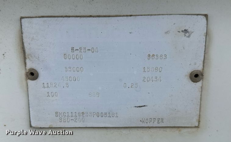 image for item DX8964 2005 CPS SBD240 bottom dump trailer