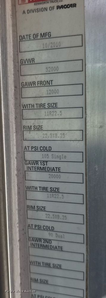 image for item DX8994 2011 Kenworth T800 semi truck