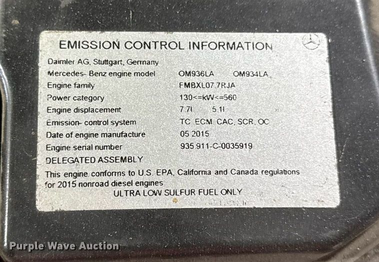 image for item DZ4134 Mercedes Benz  MBE 936LA engine