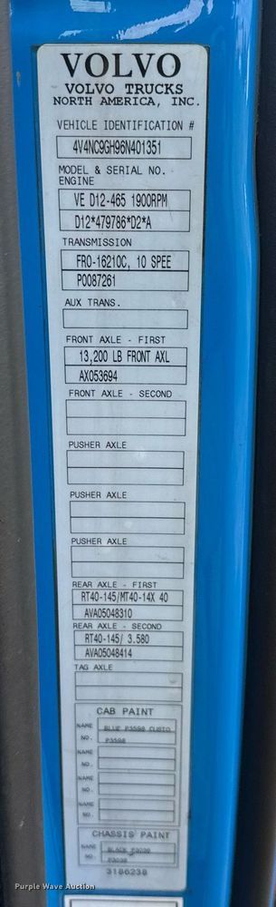 image for item EC3539 2006 Volvo VNL semi truck