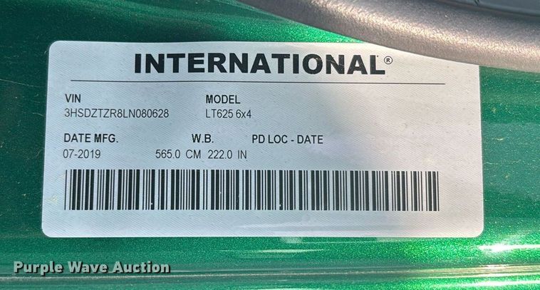 image for item EC3582 2020 International LT625 semi truck