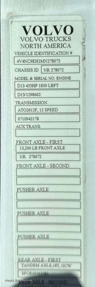 image for item EG6437 2021 Volvo VNL semi truck