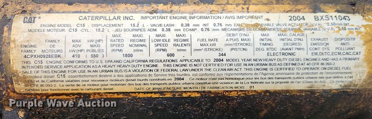 image for item EI8943 2004 Kenworth T600 semi truck