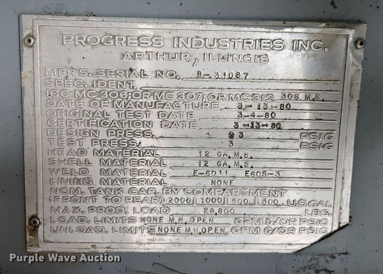 image for item EI8980 1987 Volvo White fuel truck