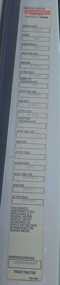 image for item EJ0007 2016 Kenworth T680 semi truck