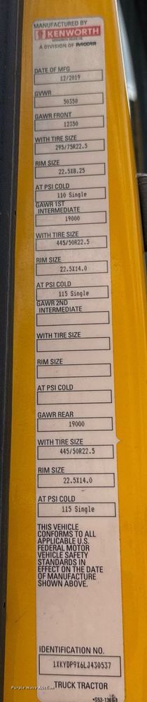 image for item EJ4571 2020 Kenworth T680 semi truck