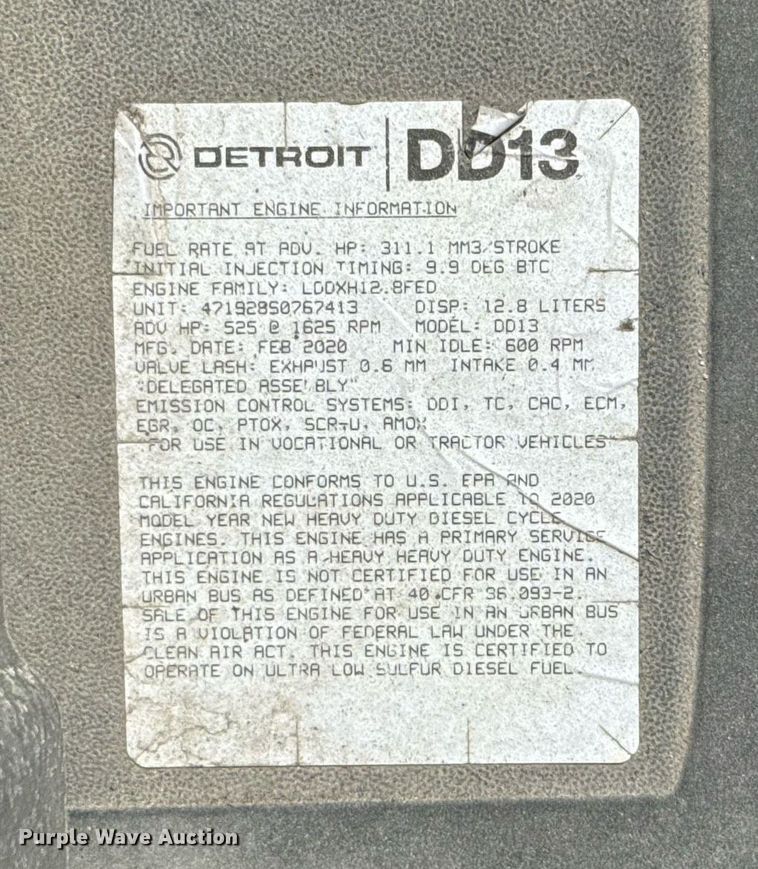 image for item EJ4575 2021 Freightliner Cascadia 126 semi truck