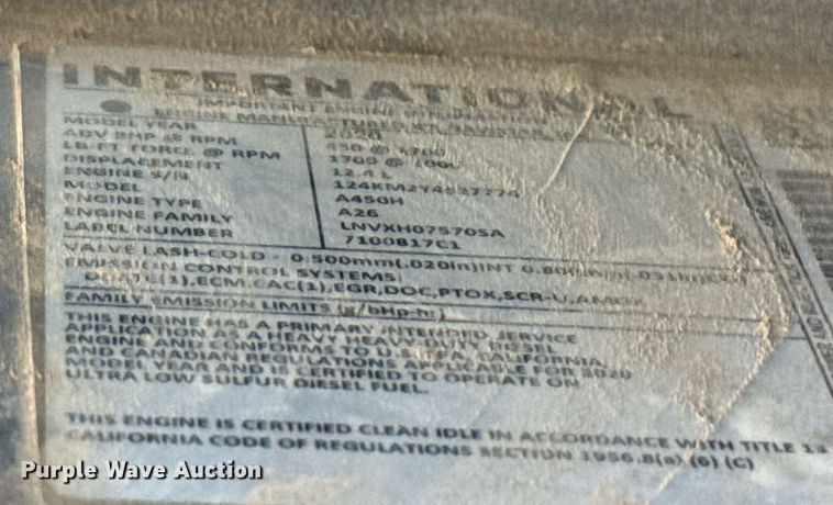image for item EJ4577 2021 International LT625 semi truck