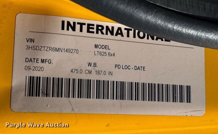 image for item EJ4577 2021 International LT625 semi truck