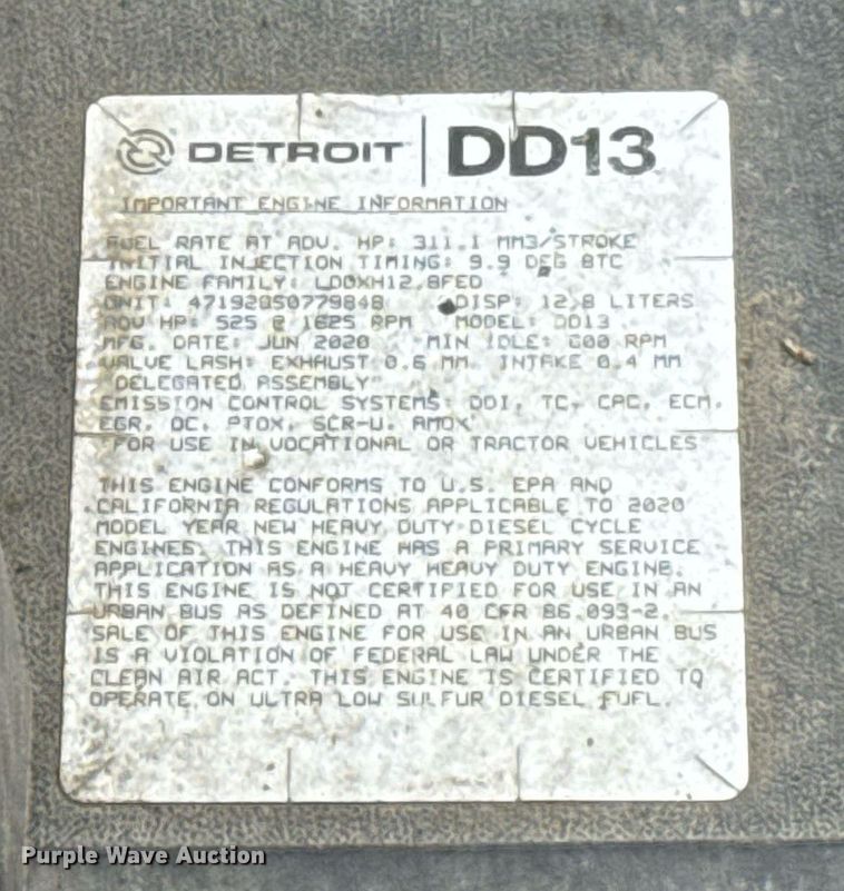 image for item EJ4578 2021 Freightliner Cascadia 126 semi truck