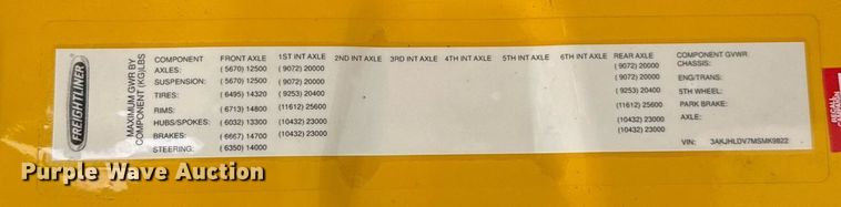 image for item EJ4580 2021 Freightliner Cascadia 126 semi truck