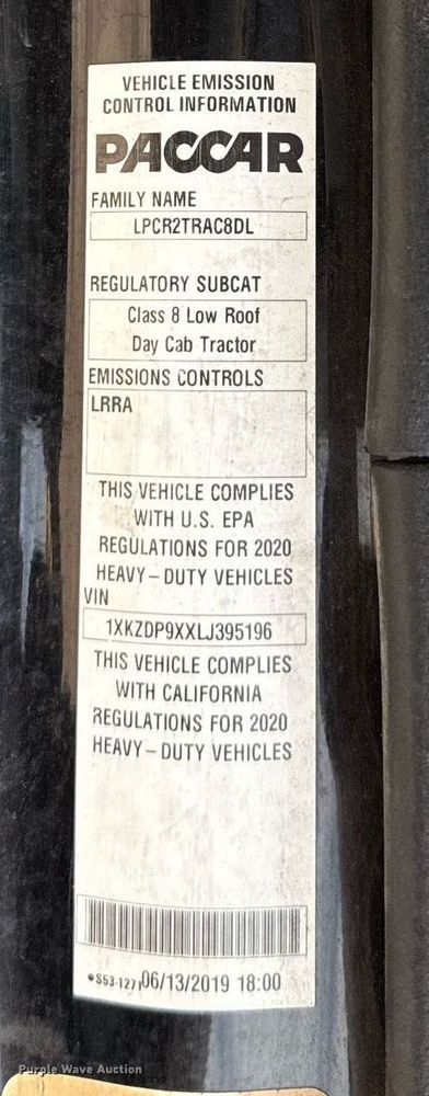 image for item EJ4584 2020 Kenworth T880 semi truck