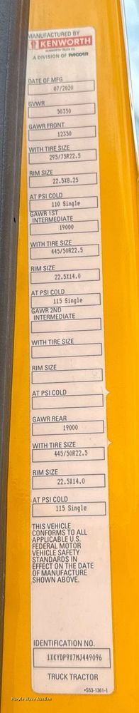 image for item EJ4587 2021 Kenworth T680 semi truck