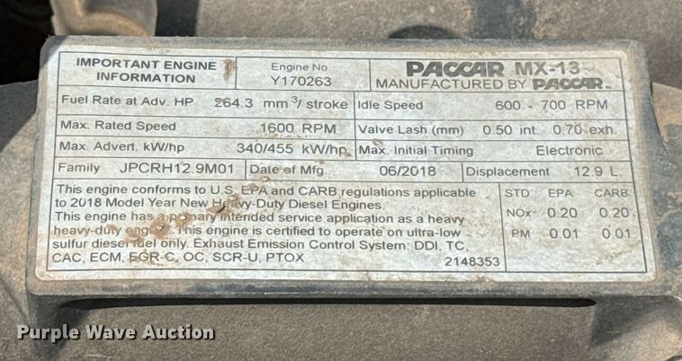 image for item EJ4590 2019 Kenworth T680 semi truck