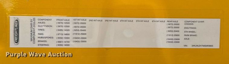 image for item EJ4591 2021 Freightliner Cascadia 126 semi truck