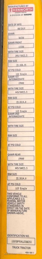 image for item EJ4595 2020 Kenworth T680 semi truck