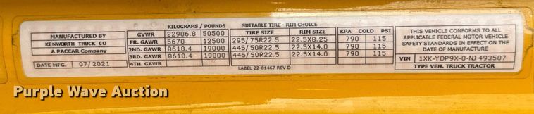 image for item EJ4598 2022 Kenworth T680 semi truck