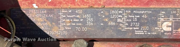 image for item EJ8780 2009 Peterbilt 367 semi truck