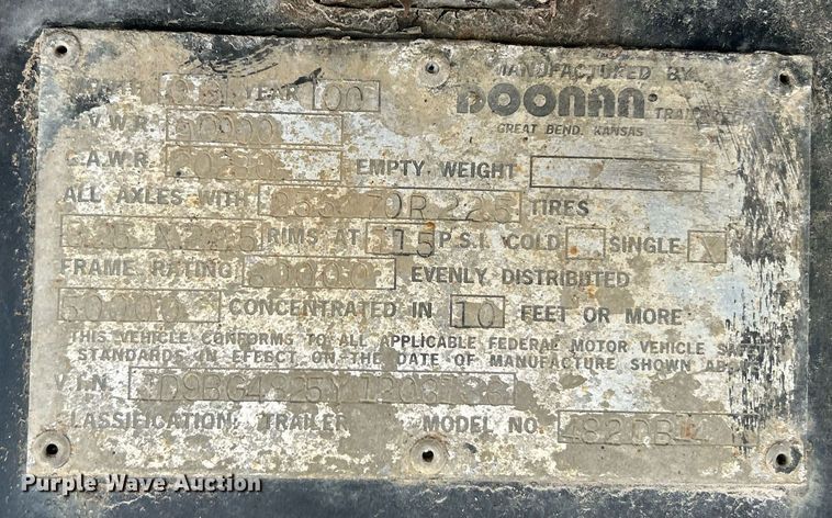 image for item EK8072 2000 Doonan 482DB14 drop deck trailer