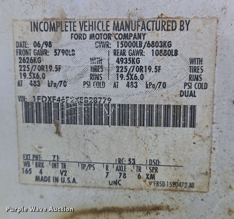 image for item EM7269 1999 Ford F450 Super Duty dump truck