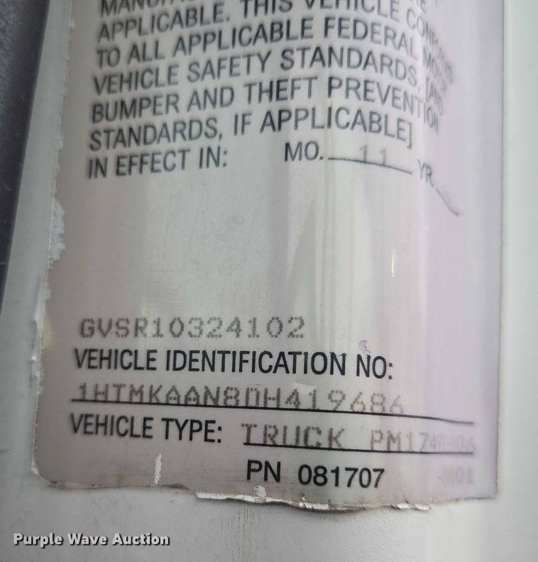 image for item EM7342 2013 International MA035 box truck