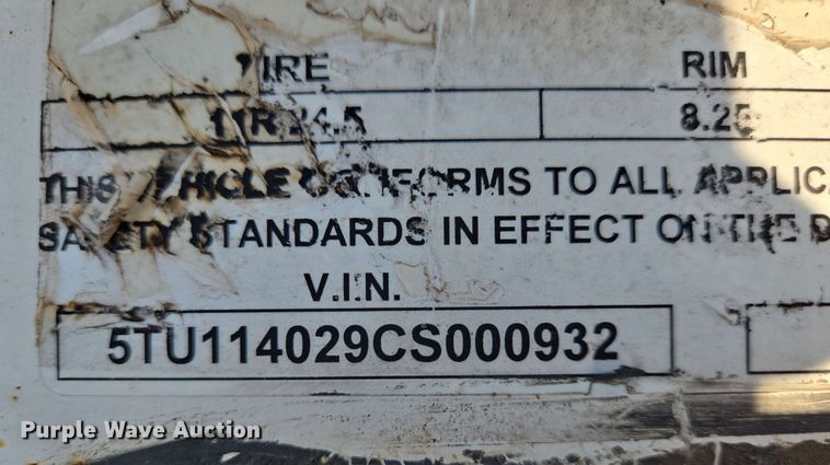 image for item EN8999 2012 Construction Trailer Specialists bottom dump trailer