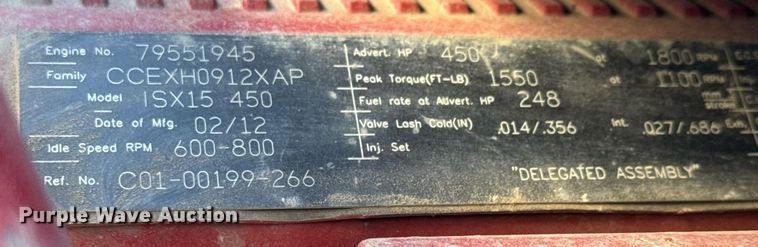 image for item EQ1428 2012 Freightliner Cascadia semi truck