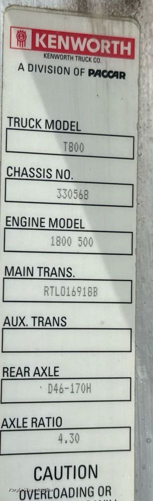 image for item EQ1459 2012 Kenworth T800 semi truck