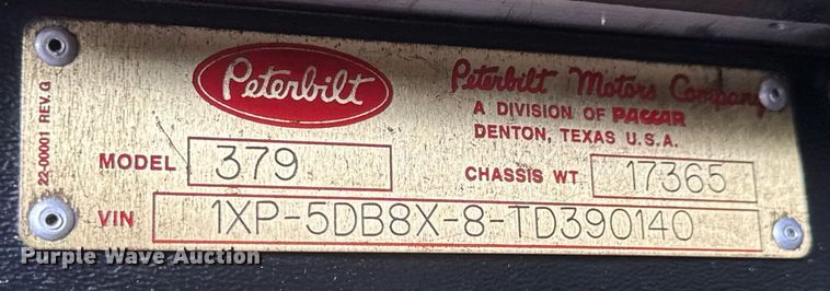 image for item EQ1471 1996 Peterbilt 379 semi truck
