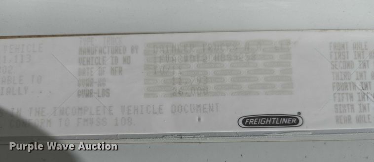 image for item YA0492 2012 Freightliner  Business Class M2 106 box truck