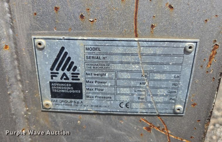 image for item DF8520 2019 FAE UML/SSL-150 VT skid steer mulcher