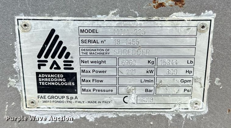 image for item DF8524 2018 FAE MTM-225 soil stabilizer / recycler