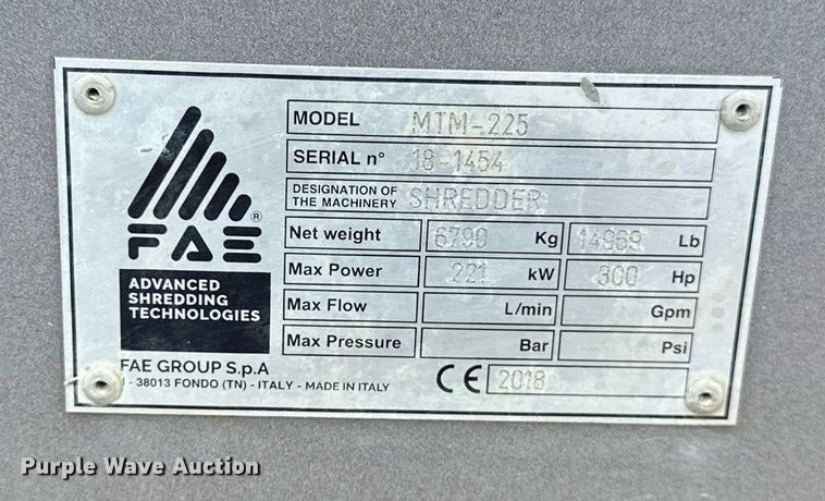 image for item DF8525 2018 FAE MTM-225 soil stabilizer / recycler